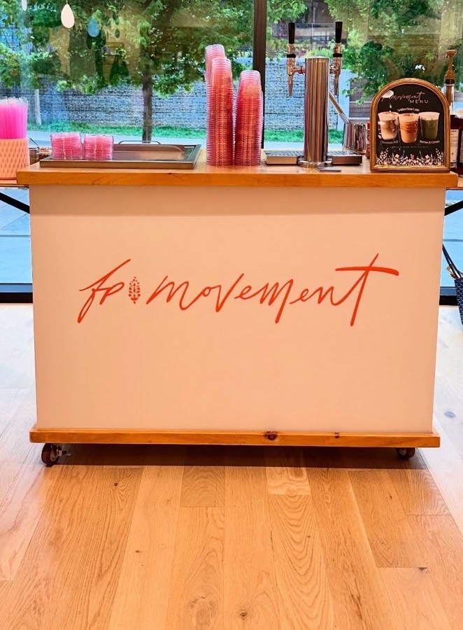 The Silk Road bar wrapped in FP Movement branding inside their Krog District store